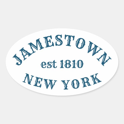 Jamestown, New York Ovale Sticker (Voorkant)