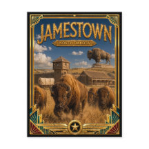 Jamestown North Dakota Vintage Art Deco Gouden Tij