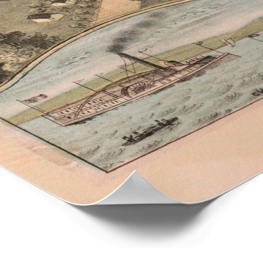 Jamestown NY-kaart (1871) Poster (Hoek)