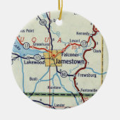 Jamestown NY Keramisch Ornament (Voorkant)