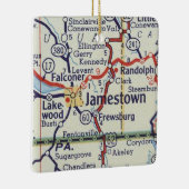 Jamestown NY Map Keramisch Ornament (Rechts)