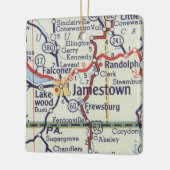 Jamestown NY Map Keramisch Ornament (Links)