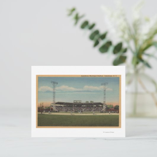 Jamestown, NY - Municipal Baseball Stadium Briefkaart (Staand voorkant)