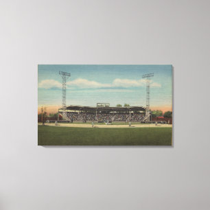 Jamestown, NY - Municipal Baseball Stadium Canvas Afdruk