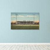 Jamestown, NY - Municipal Baseball Stadium Canvas Afdruk (Insitu (Houten vloer))