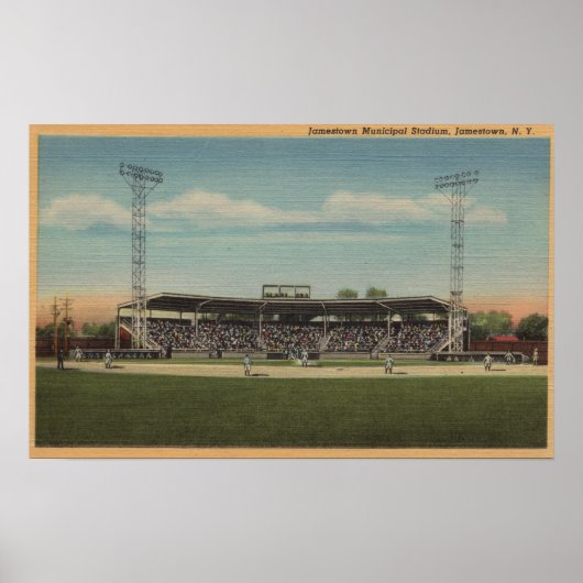 Jamestown, NY - Municipal Baseball Stadium Poster (Voorkant)