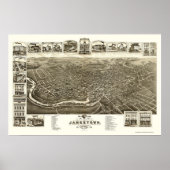 Jamestown, NY Panoramic Map - 1882 Poster (Voorkant)