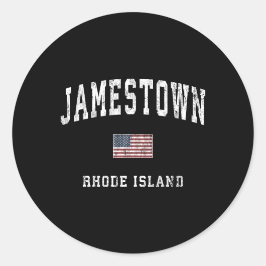 Jamestown Rhode Island RI Amerikaanse vlag Sport Ronde Sticker (Voorkant)