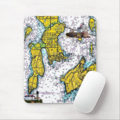 Jamestown RI Nautical Chart met vuurtoren Muismat (Met muis)