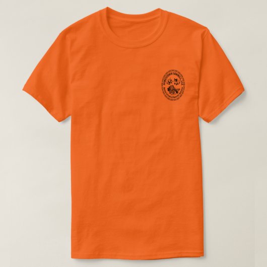 Jamestown Sawmill Logo-Chest Oranje Mannen Basic T-shirt (Design voorkant)