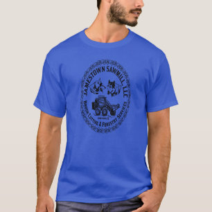 Jamestown Sawmill Logo over diepgaande koninklijke T-shirt