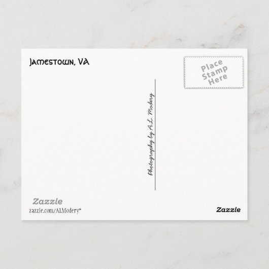 Jamestown (Virginia) Briefkaart (Achterkant)