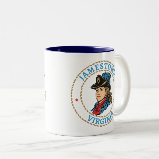 Jamestown Virginia Colonial Tweekleurige Koffiemok (Voorkant rechts)
