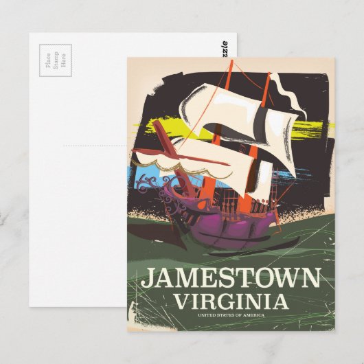 Jamestown, Virginia, vintage-poster Briefkaart (Voorkant / Achterkant)