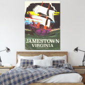 Jamestown, Virginia, vintage-poster Canvas Afdruk (Insitu (Slaapkamer))