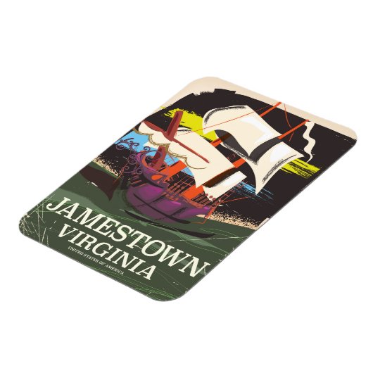 Jamestown, Virginia, vintage reisposter Magneet (Linkerzijde)