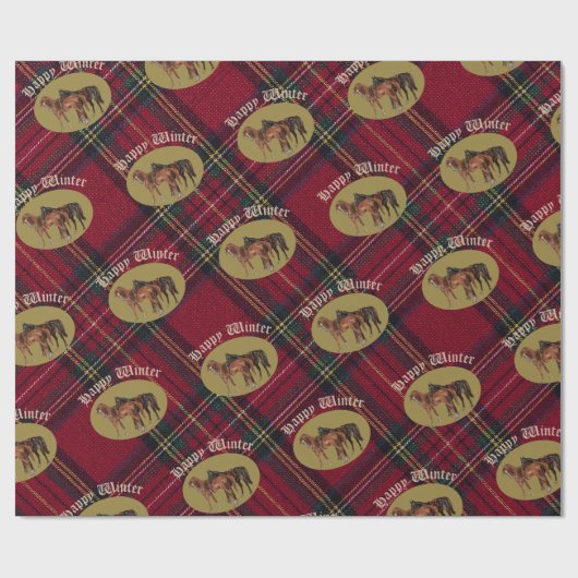 jamie and poppy green plaid cadeaupapier (Vlak)