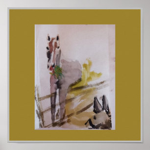 Jamie Baby racehorse mare tegen Penelope Poster