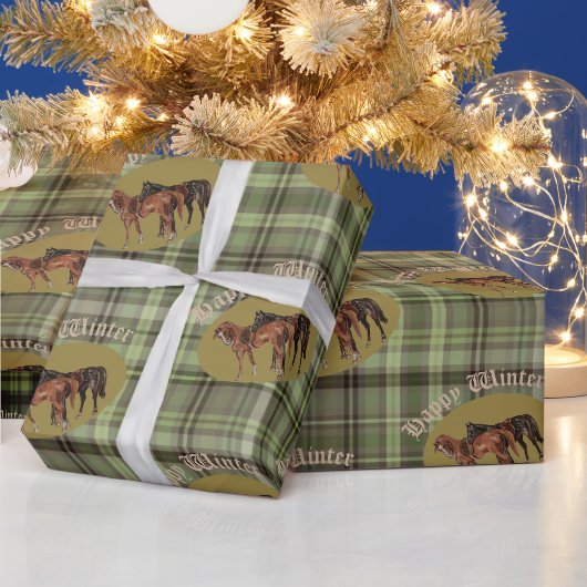 jamie en poppy groen geruit cadeaupapier (Feestdagen)