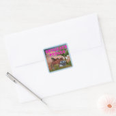 JAMIE EN POPPY SCRUBBED TROUGH VIERKANTE STICKER (Envelop)