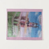 Jamie lief meisje, vriend paard wandkleed (Voorkant (horizontaal))