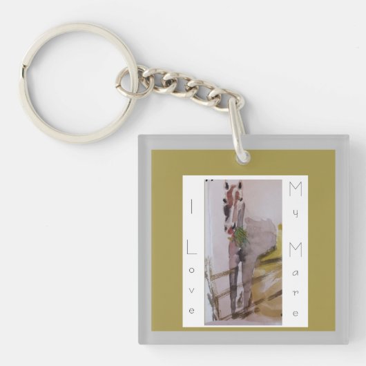 Jamie & Penelope de ezel, ik hou van mijn merrie Sleutelhanger (voorkant)