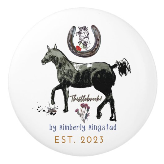 Jamie & Poppy logo Keramische Trek Knop (Voorkant)