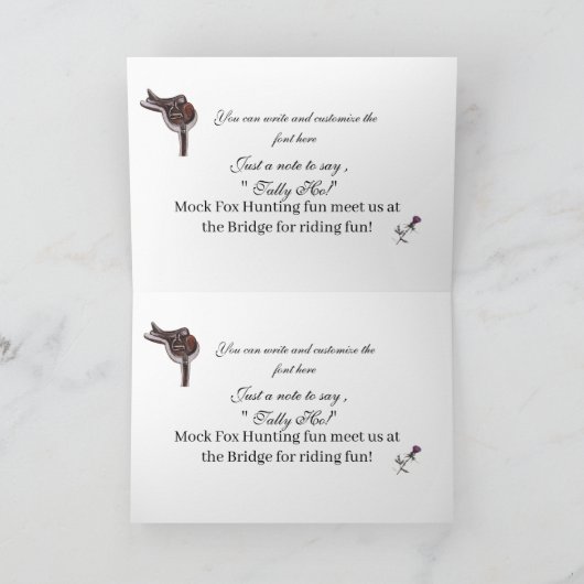 jamie & poppy tartan hunt notitiekaartje (Binnen)