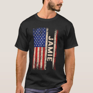 Jamie Voornaam Shirt Jamie Naam American Flag