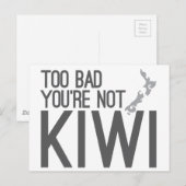 Jammer dat je geen KIWI bent (NIEUW-ZEELAND) Briefkaart (Voorkant / Achterkant)