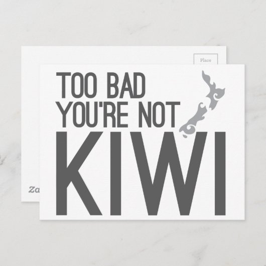 Jammer dat je geen KIWI bent (NIEUW-ZEELAND) Briefkaart (Voorkant / Achterkant)