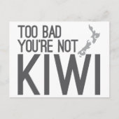 Jammer dat je geen KIWI bent (NIEUW-ZEELAND) Briefkaart (Voorkant)