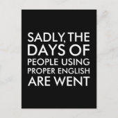 Jammer genoeg gebruiken mensen de juiste Engelse S Briefkaart (Voorkant)