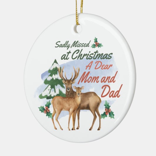 Jammer genoeg gemist bij kerstfeest Waterverf Art  Keramisch Ornament (Links)