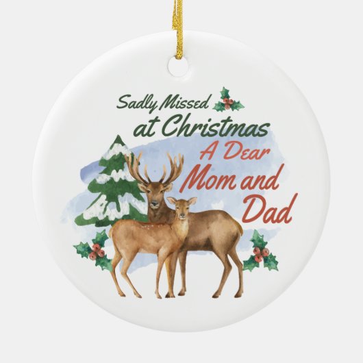 Jammer genoeg gemist bij kerstfeest Waterverf Art  Keramisch Ornament (Achterkant)