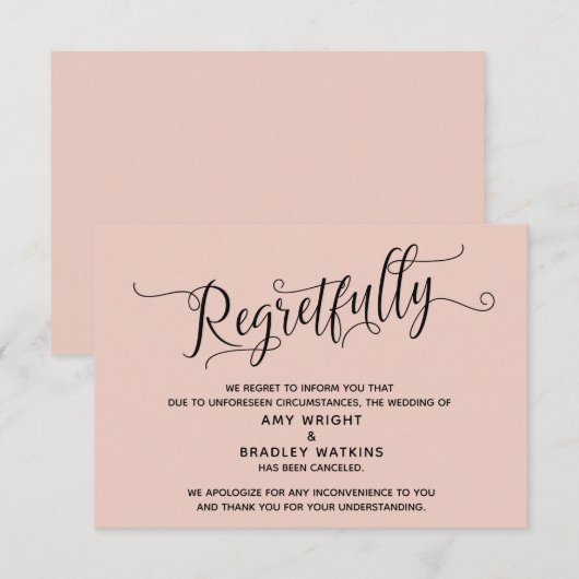 Jammer genoeg is er een blush-kaartje met een gean kaart (Voorkant / Achterkant)