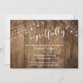 Jammer genoeg Rustic Wood & Lights Geannuleerd Kaa Kaart (Voorkant)