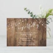 Jammer genoeg Rustic Wood & Lights Geannuleerd Kaa Kaart (Staand voorkant)