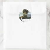 Jammer Kat Spint voor voedsel Ronde Sticker (Tas)