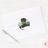 Jammer Kat Spint voor voedsel Ronde Sticker (Envelop)