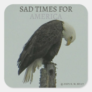 JAMMERLIJKE TIJDEN VOOR AMERIKA -  VIERKANTE STICKER