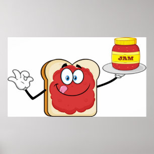 Jammertoast Cartoon Karakter Poster