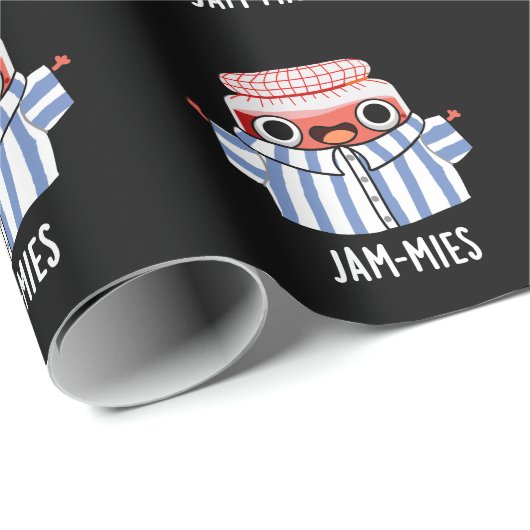 Jammies Funny Pajama Jam Pun Dark BG Cadeaupapier (Rol Hoek)