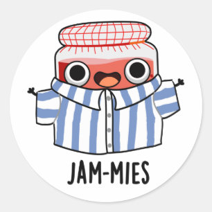 Jammies Funny Pajama Jam Pun Ronde Sticker