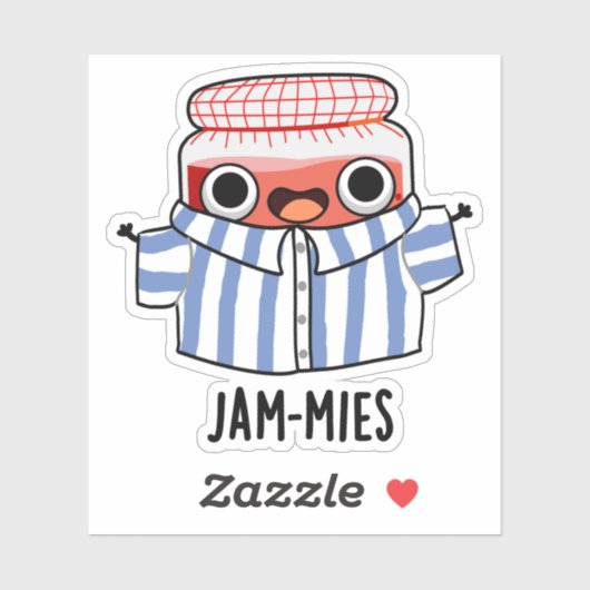 Jammies Funny Pajama Jam Pun Sticker (Vel)