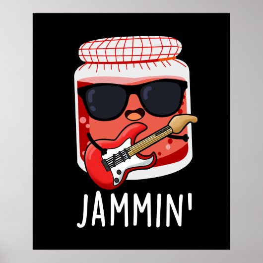 Jammin Funny Rocker Jam Pun Poster (Voorkant)