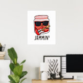 Jammin Funny Rocker Jam Pun Poster (Thuiskantoor)