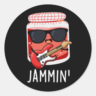 Jammin Funny Rocker Jam Pun Ronde Sticker