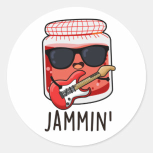 Jammin Funny Rocker Jam Pun Ronde Sticker