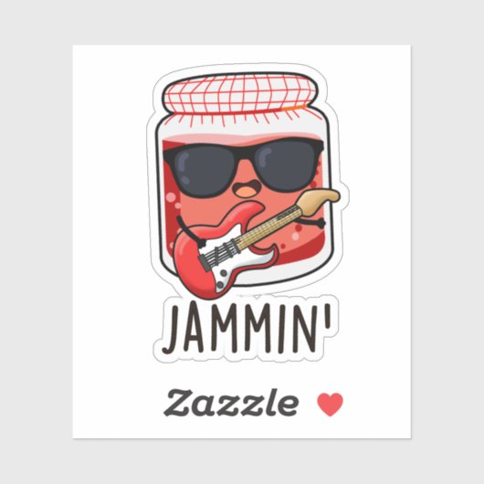 Jammin Funny Rocker Jam Pun Sticker (Vel)
